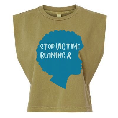 Stop Victim Blaming Sexual Assault Awareness Month Warrior Garment-Dyed Women's Muscle Tee