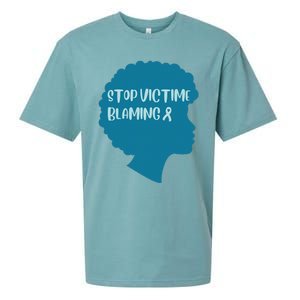 Stop Victim Blaming Sexual Assault Awareness Month Warrior Sueded Cloud Jersey T-Shirt