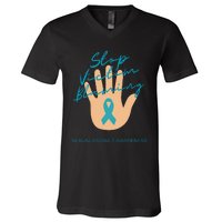 Stop Victim Blaming Sexual Assault Awareness V-Neck T-Shirt