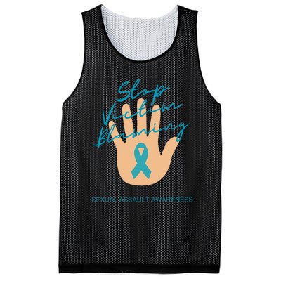 Stop Victim Blaming Sexual Assault Awareness Mesh Reversible Basketball Jersey Tank