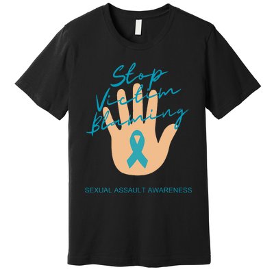 Stop Victim Blaming Sexual Assault Awareness Premium T-Shirt