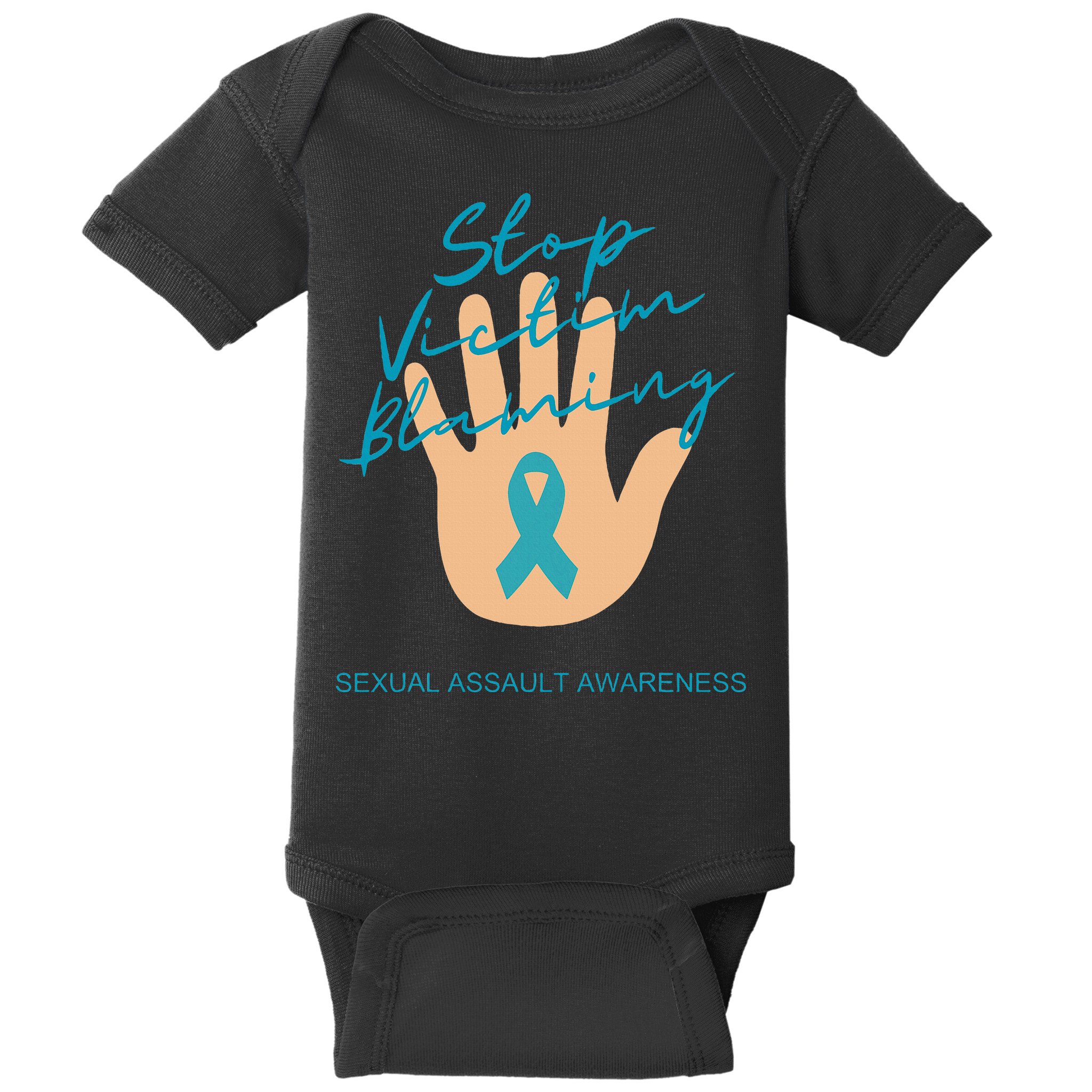 Stop Victim Blaming Sexual Assault Awareness Baby Bodysuit