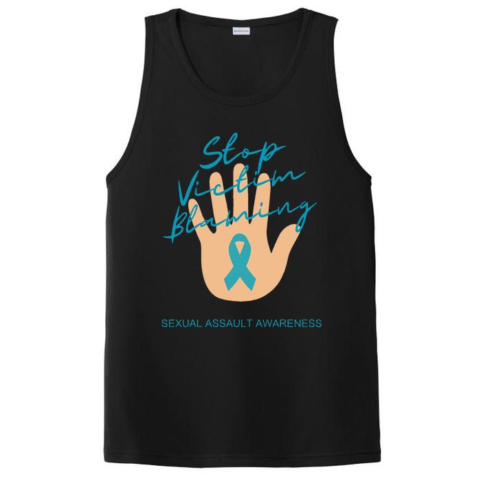 Stop Victim Blaming Sexual Assault Awareness PosiCharge Competitor Tank