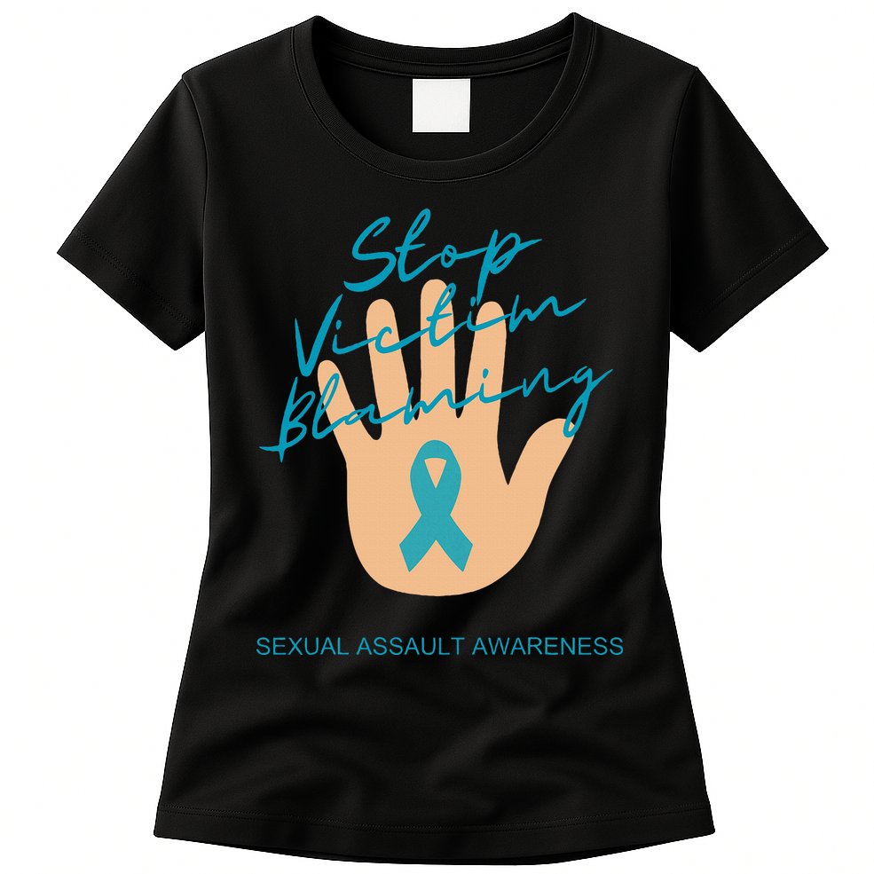 Stop Victim Blaming Sexual Assault Awareness Womens T-Shirt