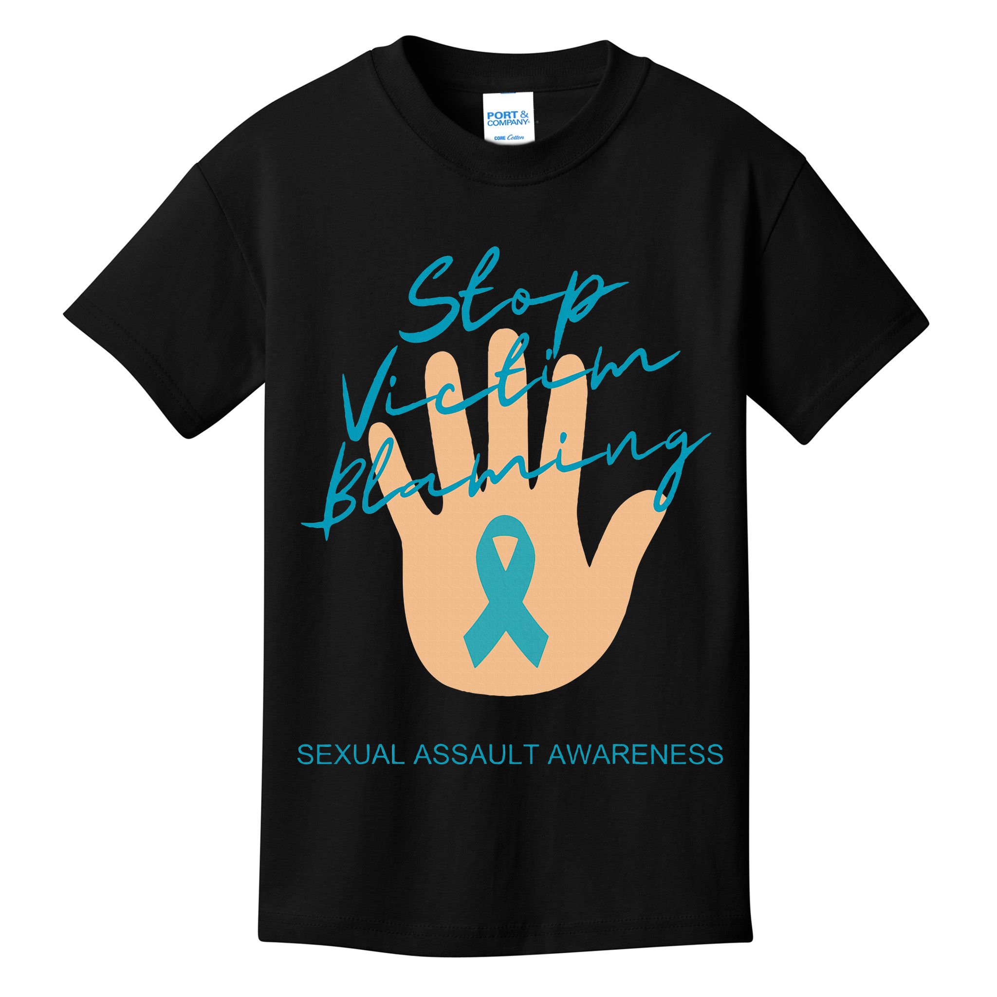 Stop Victim Blaming Sexual Assault Awareness Kids T-Shirt