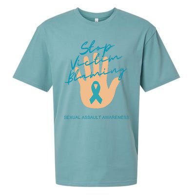 Stop Victim Blaming Sexual Assault Awareness Sueded Cloud Jersey T-Shirt