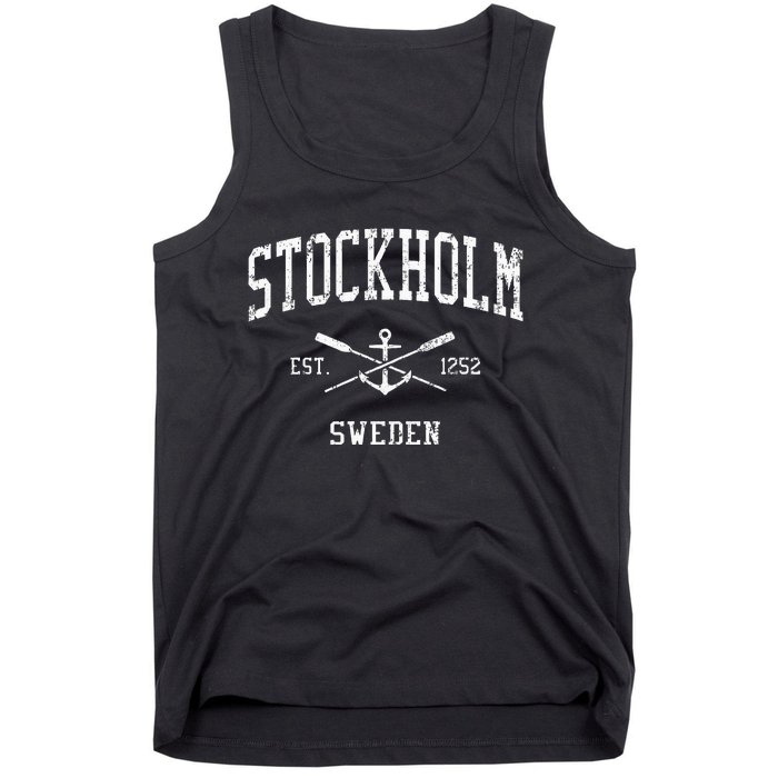 Stockholm Vintage Crossed Oars & Boat Anchor Tank Top