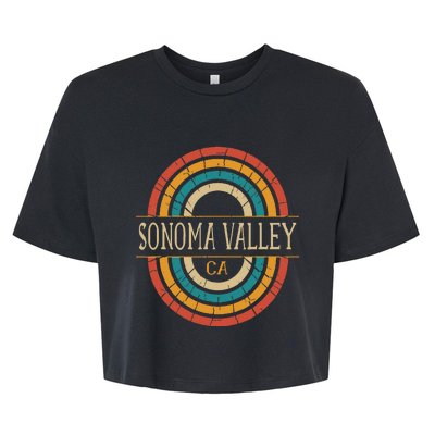 Sonoma Valley California Vintage Ca Retro Home State Bella+Canvas Jersey Crop Tee