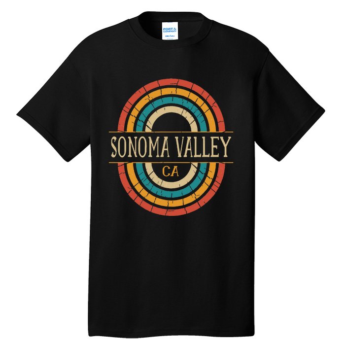 Sonoma Valley California Vintage Ca Retro Home State Tall T-Shirt