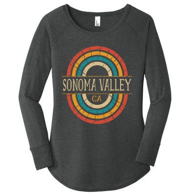 Sonoma Valley California Vintage Ca Retro Home State Women's Perfect Tri Tunic Long Sleeve Shirt