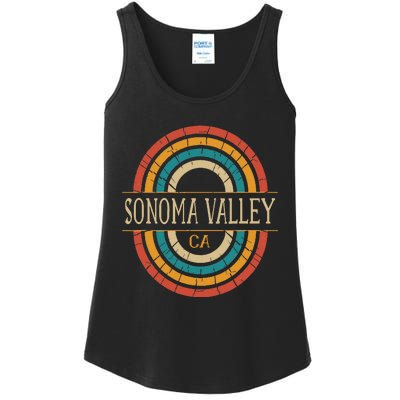 Sonoma Valley California Vintage Ca Retro Home State Ladies Essential Tank