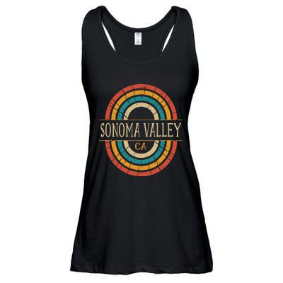 Sonoma Valley California Vintage Ca Retro Home State Ladies Essential Flowy Tank