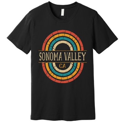 Sonoma Valley California Vintage Ca Retro Home State Premium T-Shirt