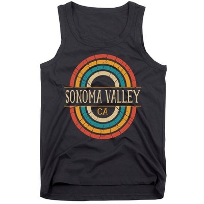 Sonoma Valley California Vintage Ca Retro Home State Tank Top
