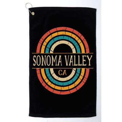 Sonoma Valley California Vintage Ca Retro Home State Golf Towel
