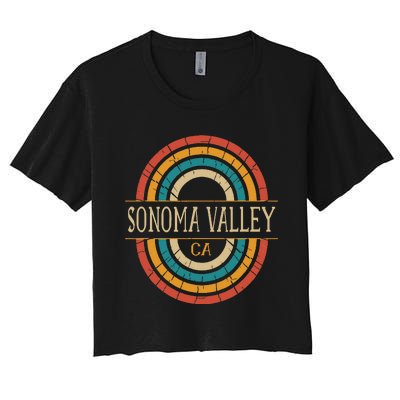 Sonoma Valley California Vintage Ca Retro Home State Women's Crop Top Tee