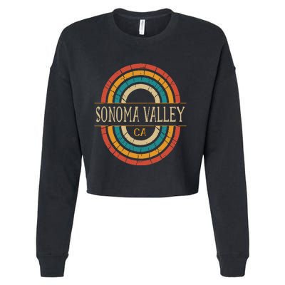 Sonoma Valley California Vintage Ca Retro Home State Cropped Pullover Crew