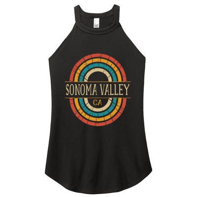 Sonoma Valley California Vintage Ca Retro Home State Women’s Perfect Tri Rocker Tank