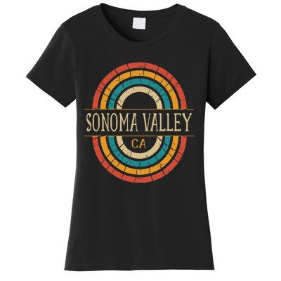 Sonoma Valley California Vintage Ca Retro Home State Women's T-Shirt