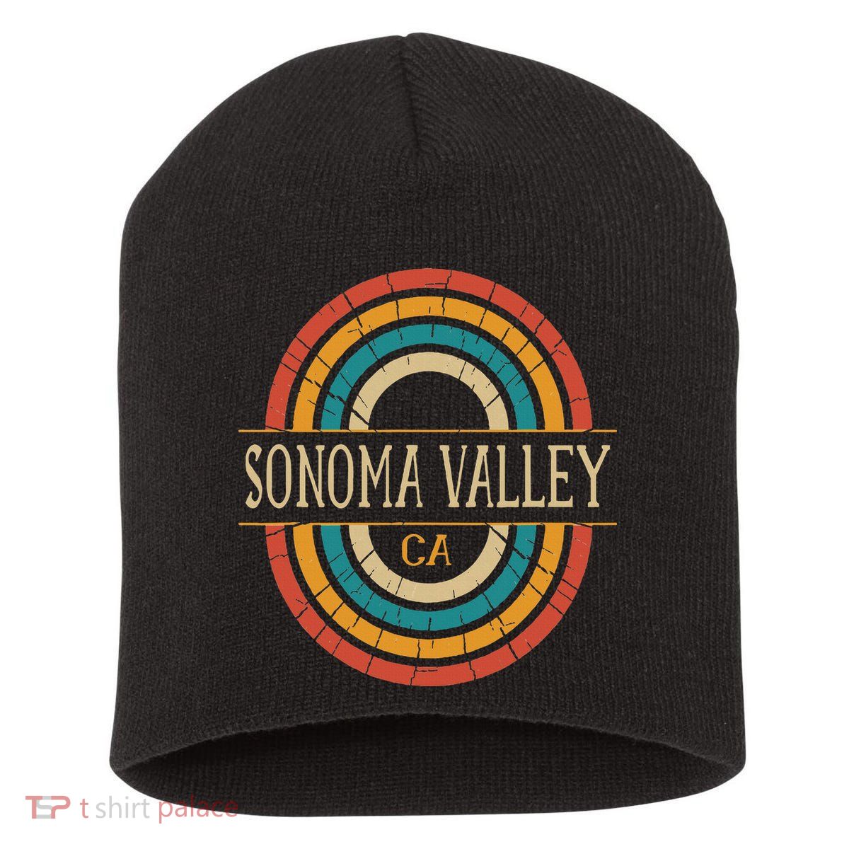 Sonoma Valley California Vintage Ca Retro Home State Short Acrylic Beanie