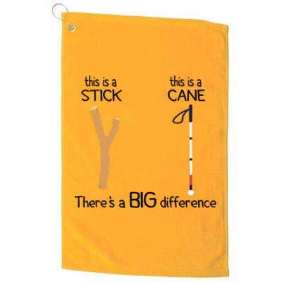 Stick Vs Cane TVI White Cane Awareness Blind Platinum Collection Golf Towel