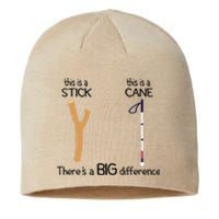 Stick Vs Cane TVI White Cane Awareness Blind Sustainable Beanie