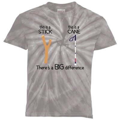 Stick Vs Cane TVI White Cane Awareness Blind Kids Tie-Dye T-Shirt