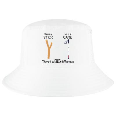 Stick Vs Cane TVI White Cane Awareness Blind Cool Comfort Performance Bucket Hat