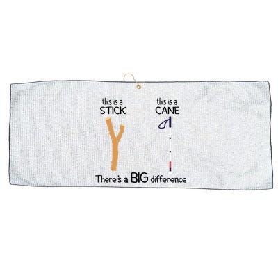 Stick Vs Cane TVI White Cane Awareness Blind Large Microfiber Waffle Golf Towel