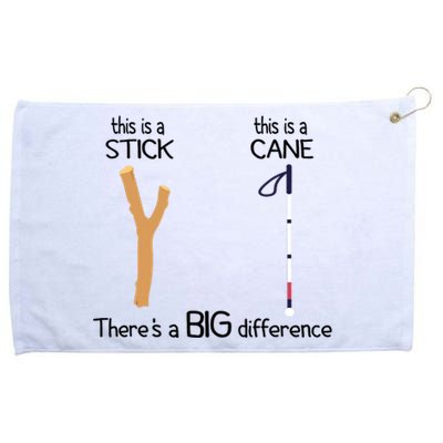 Stick Vs Cane TVI White Cane Awareness Blind Grommeted Golf Towel