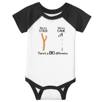 Stick Vs Cane TVI White Cane Awareness Blind Infant Baby Jersey Bodysuit