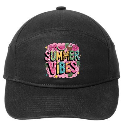 Summer Vibes Couqette Bow Melon 7-Panel Snapback Hat