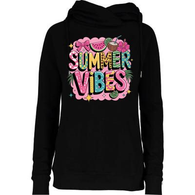 Summer Vibes Couqette Bow Melon Womens Funnel Neck Pullover Hood