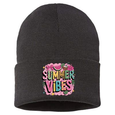Summer Vibes Couqette Bow Melon Sustainable Knit Beanie