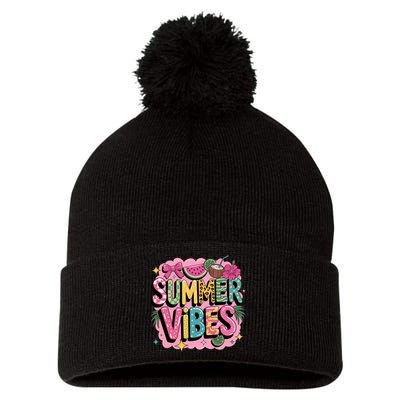 Summer Vibes Couqette Bow Melon Pom Pom 12in Knit Beanie