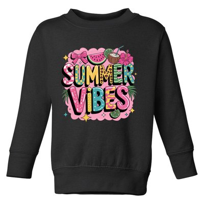 Summer Vibes Couqette Bow Melon Toddler Sweatshirt