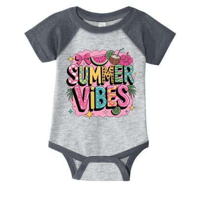 Summer Vibes Couqette Bow Melon Infant Baby Jersey Bodysuit