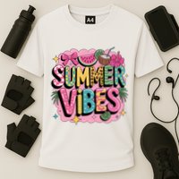 Summer Vibes Couqette Bow Melon Cooling Performance Crew T-Shirt