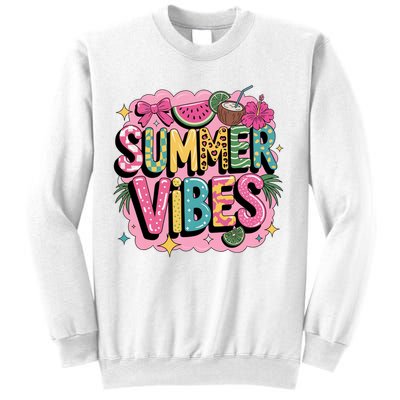Summer Vibes Couqette Bow Melon Sweatshirt