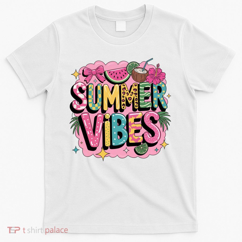 Summer Vibes Couqette Bow Melon T-Shirt