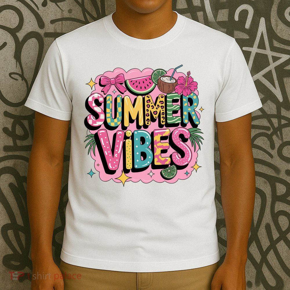 Summer Vibes Couqette Bow Melon T-Shirt
