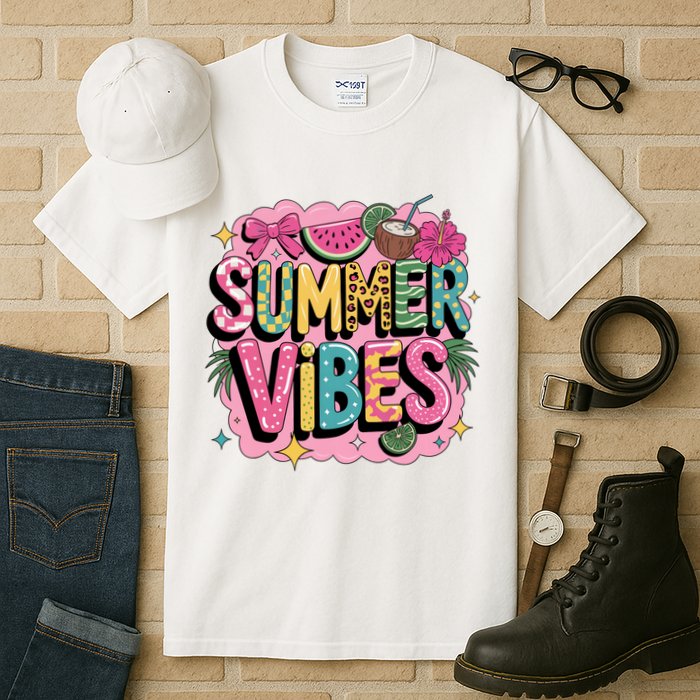 Summer Vibes Couqette Bow Melon Tall T-Shirt
