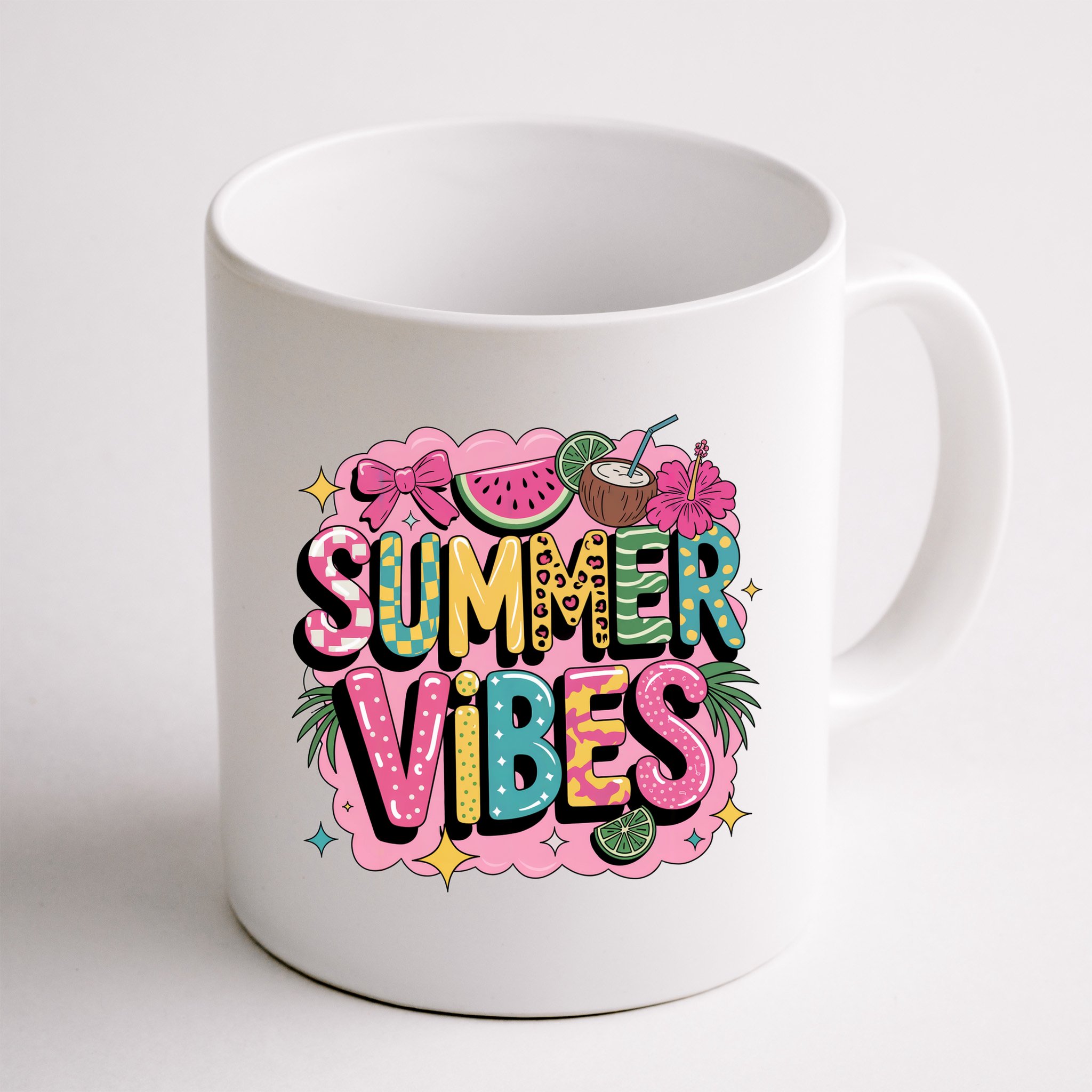 Summer Vibes Couqette Bow Melon Mug