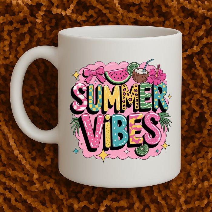 Summer Vibes Couqette Bow Melon Mug