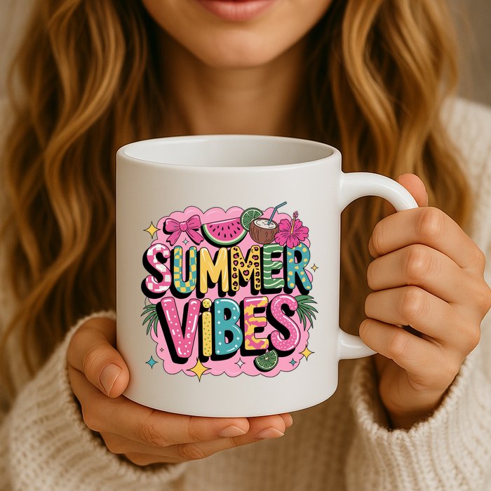 Summer Vibes Couqette Bow Melon Mug