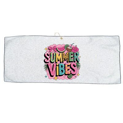 Summer Vibes Couqette Bow Melon Large Microfiber Waffle Golf Towel