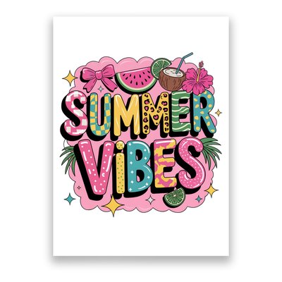 Summer Vibes Couqette Bow Melon Poster