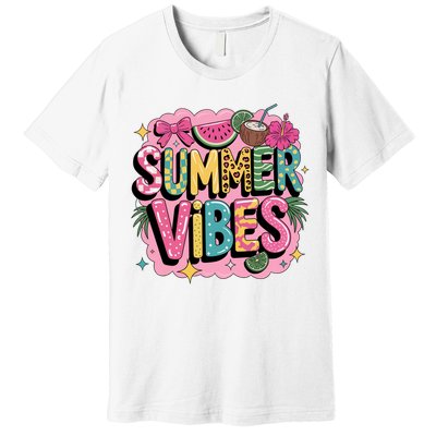 Summer Vibes Couqette Bow Melon Premium T-Shirt