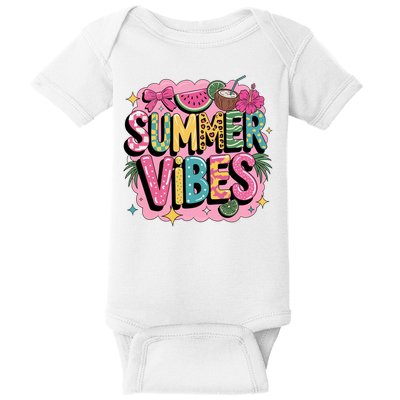 Summer Vibes Couqette Bow Melon Baby Bodysuit