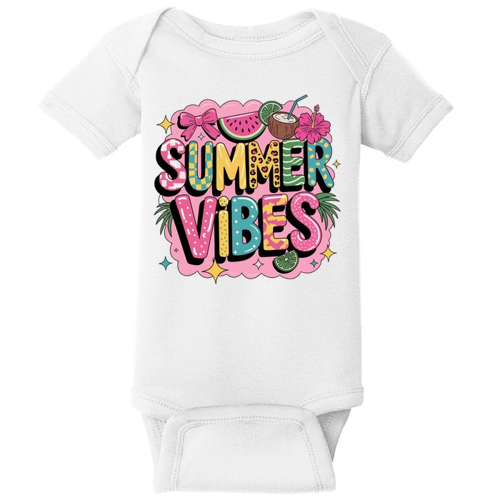 Summer Vibes Couqette Bow Melon Baby Bodysuit